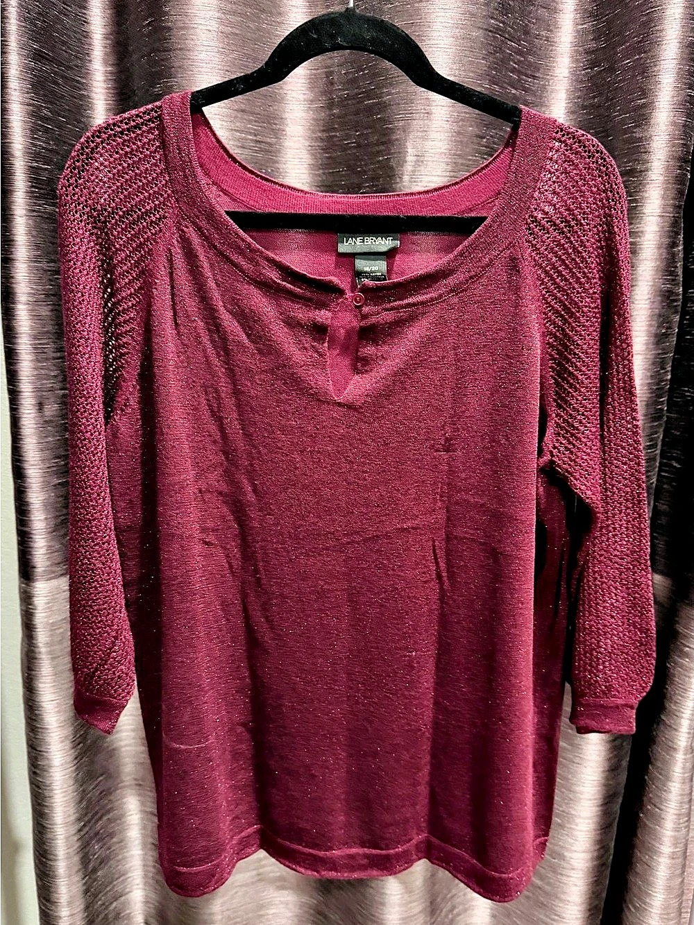 Lane Bryant Long Sleeve Thin Sweater Burgundy Size 18/20